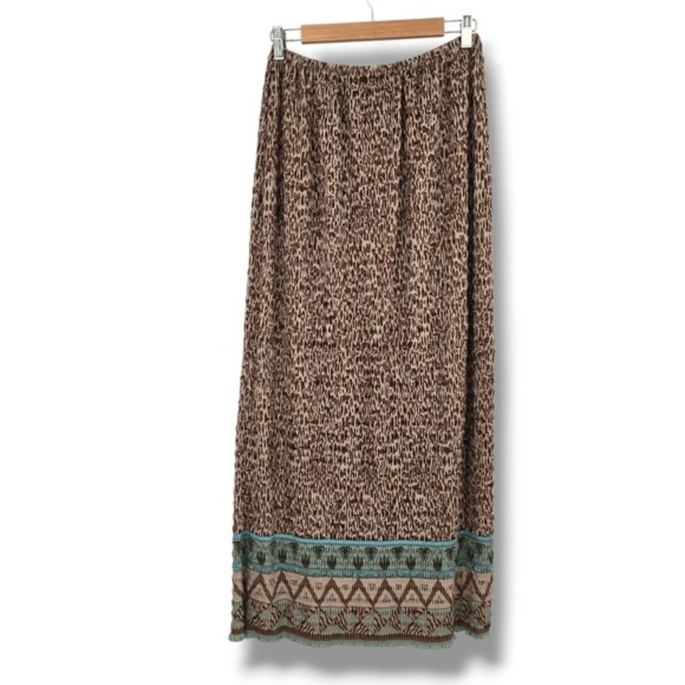 Goodclothes Collections Brown Crinkle Maxi Skirt Womens‎ Small Boho Southwestern
